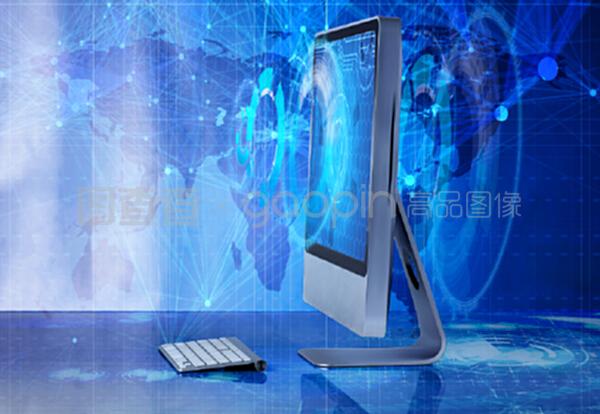 商業(yè)概念中的電腦屏幕 計(jì)算機(jī)網(wǎng)絡(luò)技術(shù)開(kāi)發(fā)的界面與橋梁